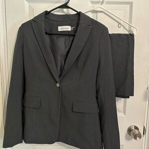 Gray Calvin Klein suit coat and skirt, size 2